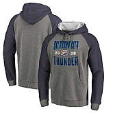 Oklahoma City Thunder Fanatics Branded Ash Antique Stack Tri Blend Raglan Pullover Hoodie Fyun,baseball caps,new era cap wholesale,wholesale hats